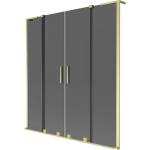 Mexen Velar L Duo преграда за вана, 2-крилна плъзгаща се 160 x 150 см, графит, златисто четкан - 896-160-003-42-55 (896-160-003-42-55)