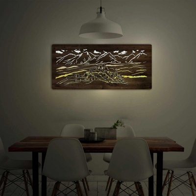 Spišský hrad s Tatrami - světelný obráz 110 x 50 cm