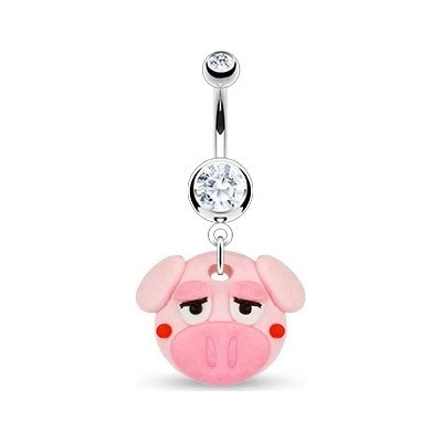 Šperky eshop piercing do pupíku fimo prasátko Y10.19