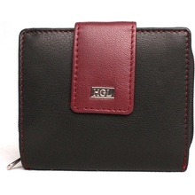 Dvouoddílová černo-vínová kožená peněženka HGL no. 4513 + RFID