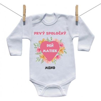 Boodyy Body s dlhým rukávom Prvý spoločný Deň matiek s menom dieťatka