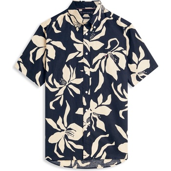 Tommy Hilfiger Риза с къс ръкав Tommy Hilfiger Men's Patterned Short Sleeve Shirt - Dark Night Navy