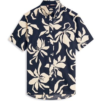 Tommy Hilfiger Риза с къс ръкав Tommy Hilfiger Men's Patterned Short Sleeve Shirt - Dark Night Navy