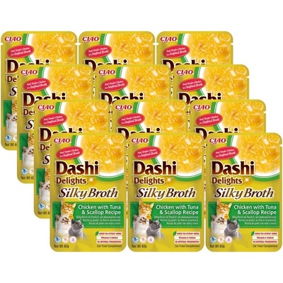 INABA Dashi Delights Hladký vývar s kuracím mäsom, tuniakom a mušľami 12 x 40 g