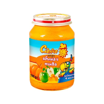 Слънчо пюре ябълка и тиква - 190 г