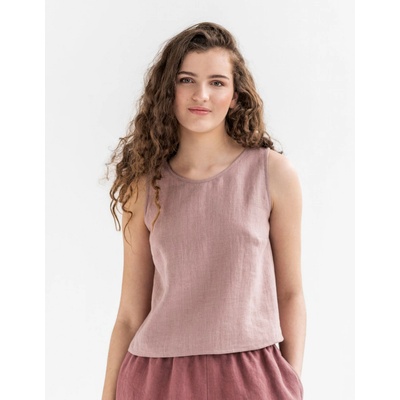 Magic Linen Ľanový top PAROS vo farbe hliny