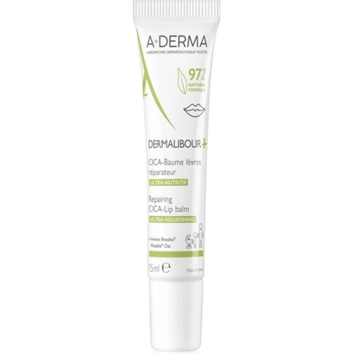 A-Derma Dermalibour+ подхранващ балсам за устни с хидратиращ ефект 15ml
