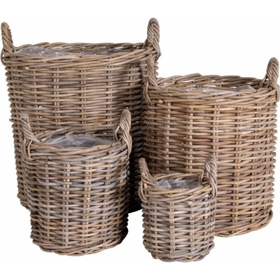 House Nordic Set 4 proutěných květináčů CAOR 4401070