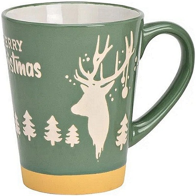 WURM Коледна керамична чаша с лосове 360 мл, зелена (2076)