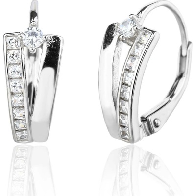 Jan Kos jewellery Stříbrné náušnice s bílým zirkonem MHT-791