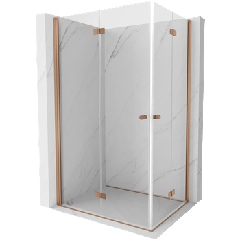 Mexen Mist-F Duo сгъваема лява душ кабина 100 x 95 см, прозрачна, четкана мед - 8A6-100L-095P-65-00 (8A6-100L-095P-65-00)