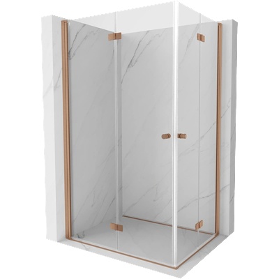 Mexen Mist-F Duo сгъваема лява душ кабина 100 x 95 см, прозрачна, четкана мед - 8A6-100L-095P-65-00 (8A6-100L-095P-65-00)