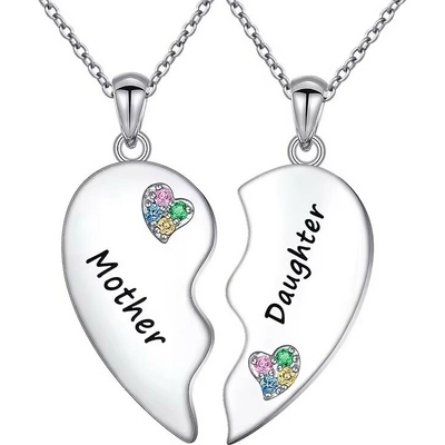 Majya Set stříbrných přívěsků MOTHER and DAUGHTER S1003