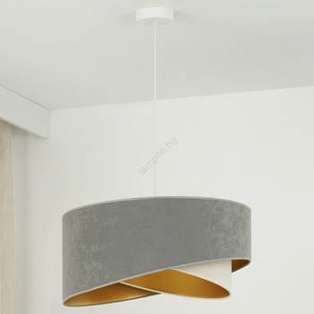 Brilagi - LED Пендел LYRA 1xE27/15W/230V сив/кремав/златист (BG1733)