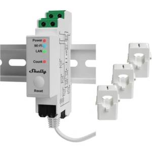 Shelly Трифазен Smart мерител 3х 120A за DIN монтаж Shelly PRO 3EM - 268100S (SHELLY PRO 3EM)