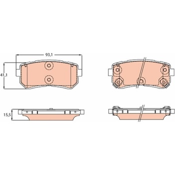 Sada brzdových platničiek kotúčovej brzdy TRW GDB3641 GDB3641