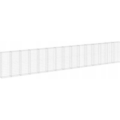 Nabytek XL Gabionová zeď s víky pozinkovaná ocel 900 x 30 x 150 cm