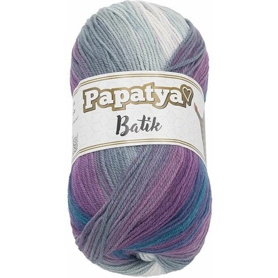 Priadza Bellatex Papatya Batik 100g, 554-31 sivá, biela, fialová (10132)