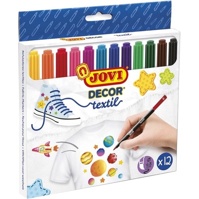 JOVI Detské fixky na textil 12 farieb