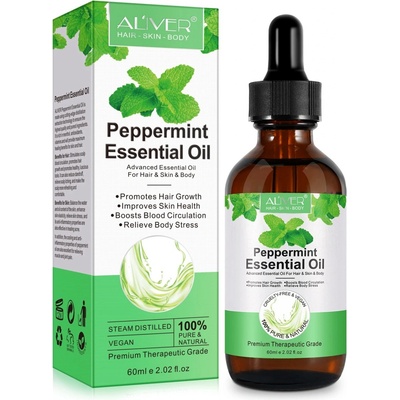 Aliver Peppermint Essential Oil mätový esenciálny olej na vlasy 60 ml