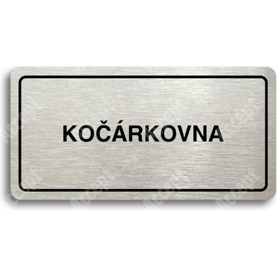ACCEPT Piktogram KOČÁRKOVNA - stříbrná tabulka - černý tisk