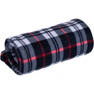 TiaHome Deka Fleece karo černá 150x200