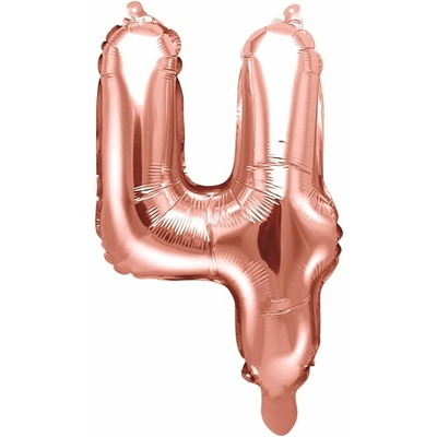 PartyDeco Fóliový balón číslo 4, 35cm rose zlatý