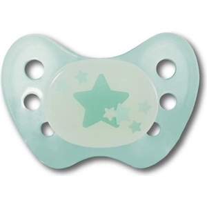 Dentistar Силиконова светеща залъгалка Dentistar - Зелена звезда, размер 1 (22203) - baby