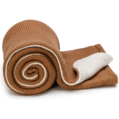 T TOMI Pletená deka WARM Mocca waves