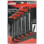 VERKE Комплект шестограми с Т-дръжка и сферична глава 11бр 66470 (v86435)