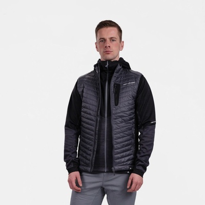 Northfinder pánska hybridná outdoorová vesta Primaloft ZAYNA greyblack
