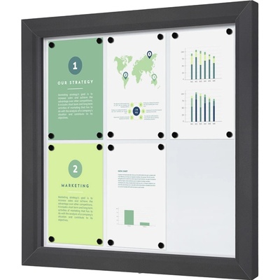 Jansen Display Venkovní uzamykatelná vitrína Slim 6 x A4, barva antracit, 750 x 705 mm – Zboží Živě