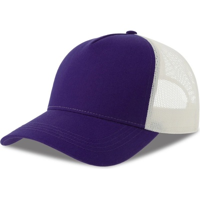 Atlantis Headwear Rapper Cotton-S 5 panelová Trucker COT33026087499-purple/whit Purpurová/bílá