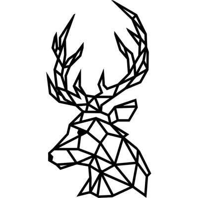 Amadea dřevěná dekorace hlava jelena na zeď černá 41 cm český výrobek