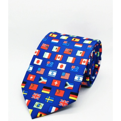 Decofashion kravata s vlajkami modrá