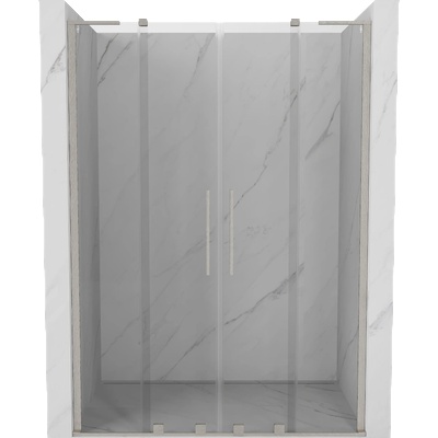 Mexen Velar L Duo плъзгащи се врати за душ 140 cm, прозрачни, четкан никел - 871-140-003-02-97 (871-140-003-02-97)