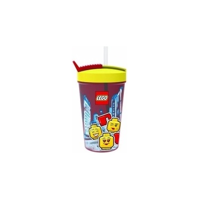 LEGO® ICONIC Girl kelímek s brčkem - žlutá/červená