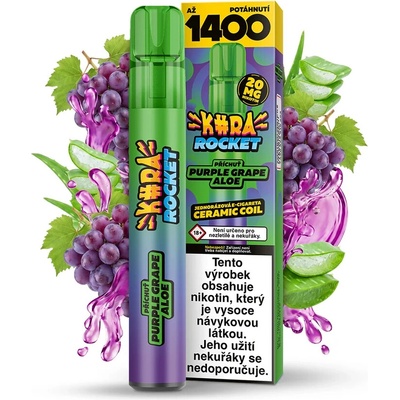 Kurwa Rocket Purple Grape Aloe Ice 20 mg 1 200 potahů