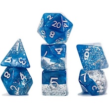 Sada kostek Gate Keeper Games Halfsies Dice Glitter Blue 7-Dice Set