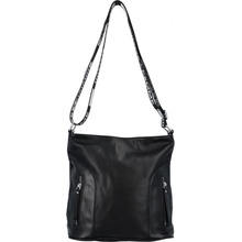 Dámská koženková crossbody taška s látkovým uchem Barnet černá