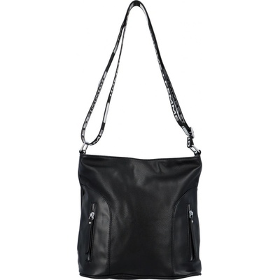 Dámská koženková crossbody taška s látkovým uchem Barnet černá