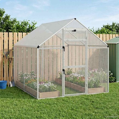 vidaXL Клетка за птици Сребристо 181, 5 x 221 x 173, 5 см Сварена жица (42036855)