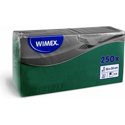 Wimex Ubrousek PAP FSC Mix 3V tmavě zelený 250ks 33x33cm