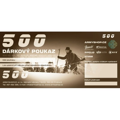 DÁRKOVÝ POUKAZ 500 Kč - TIŠTĚNÝ