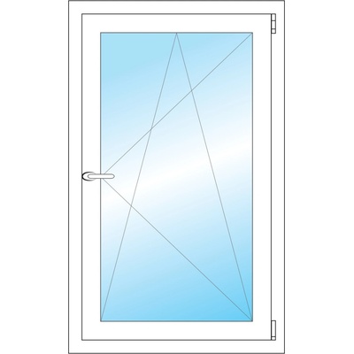 OKNA HNED Plastové okno 65x106 cm (650x1060 mm) bílé otevíravé a sklopné pravé