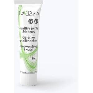 LoviDog Lovi Dog Healthy Joints and Bones - пастет за кучета и котки в тубичка, премиум кремообразна месна закуска с витамини, омега 3 и смлени яйчни черупки, 90 г