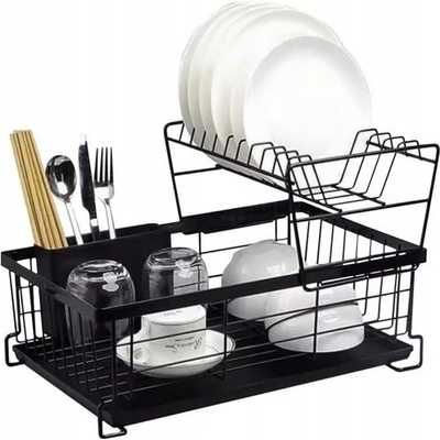 ISO Ruhhy 19163 Odkapávač na nádobí dvoupatrový černý – Zboží Mobilmania