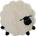 Bloomingville Mini Бял вълнен детски килим ø 84 cm Dolly - Bloomingville Mini (82062350)