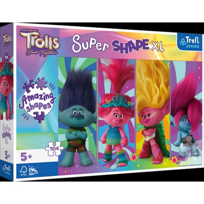 TREFL Super Shape XL Trollové 3 Trollí hrátky 104 dílků