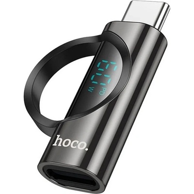 hoco. Адаптер HOCO UA32A Lightning гнездо - Type-C, LED дисплей, ЧЕРЕН UA32A_B (UA32A_B)